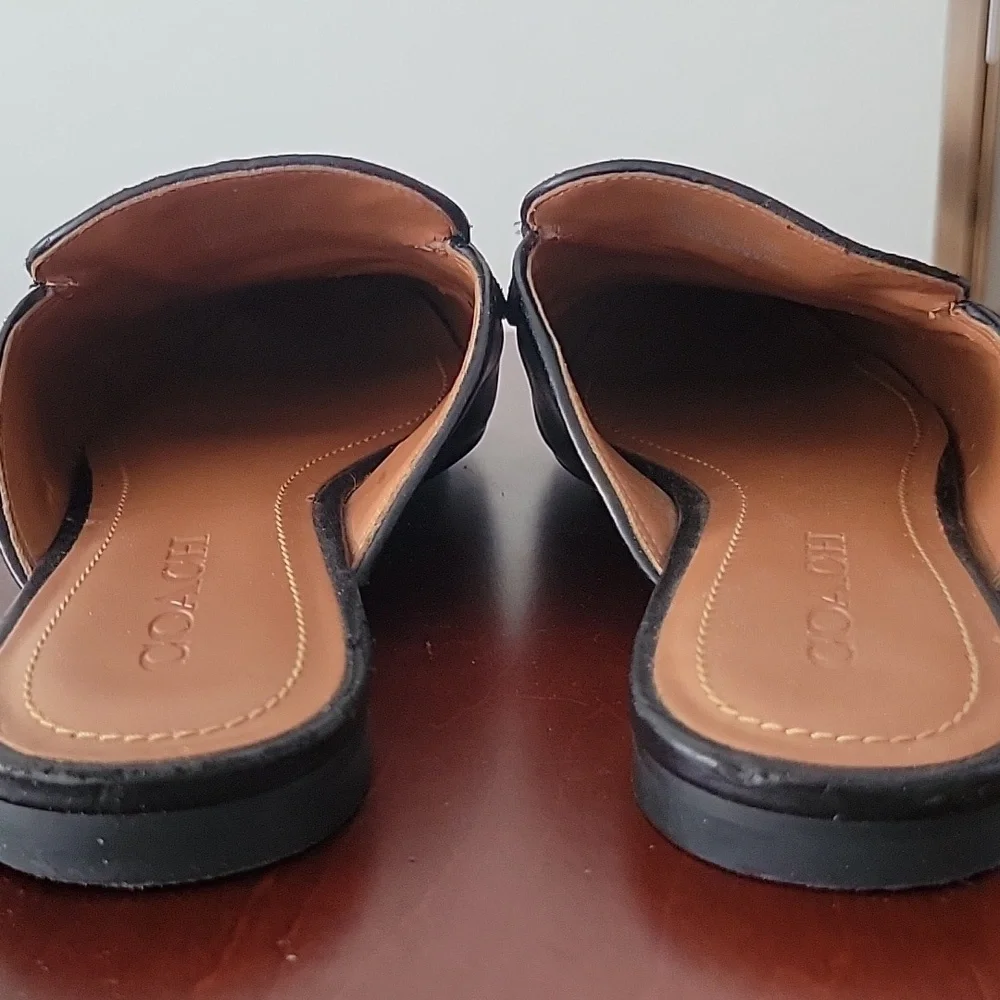 Coach Shea Leather Mules 8 Black